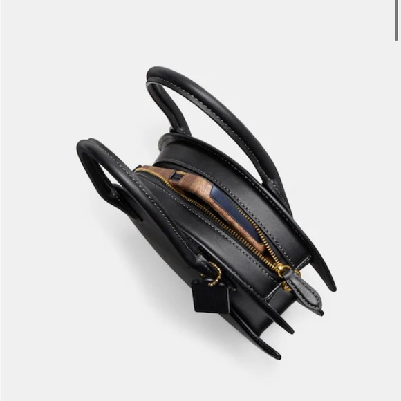 Nwt Coach Runway Crescent Moon Leather Black Crossbody Clutch Bag Rare Purse Sky - Picture 6 of 13